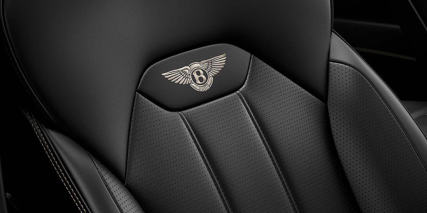 Bentley Athens Bentley Bentayga EWB SUV Beluga black leather seat detail