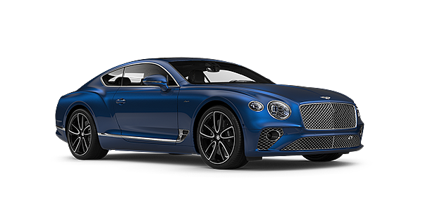 Bentley Athens Bentley GT Azure coupe in Sequin Blue paint front 34