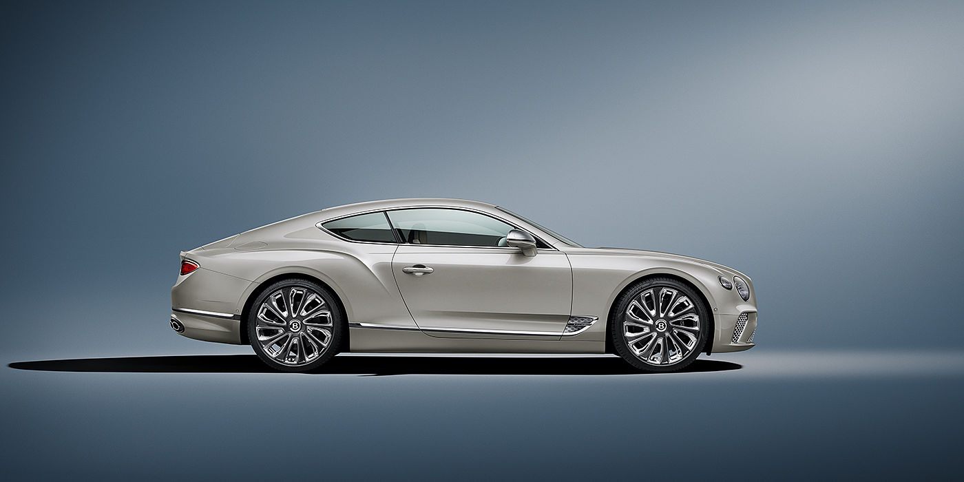 Bentley Athens Bentley Continental GT Mulliner coupe in White Sand paint front 34